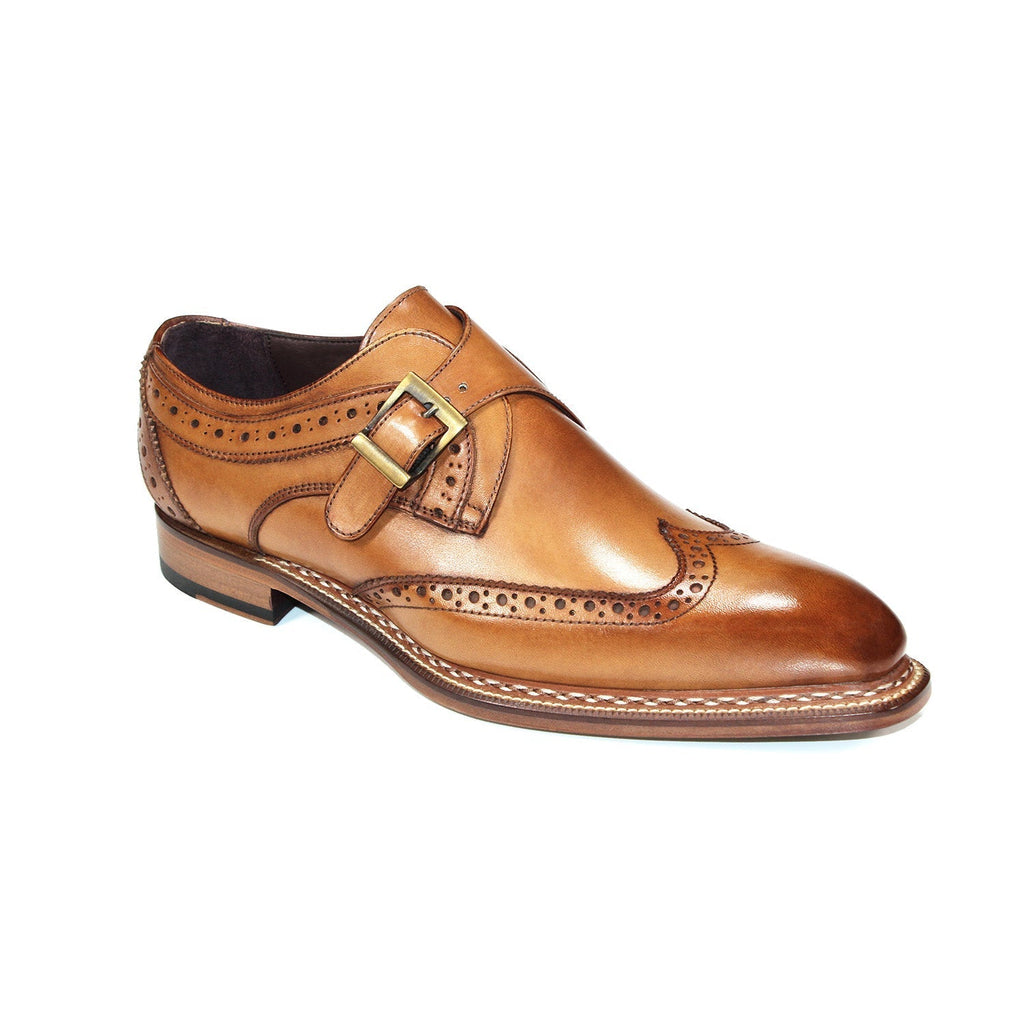 Emilio Franco Riccardo Men's Shoes Cognac Calf Skin Leather Monkstraps  Monkstraps (EF1228)