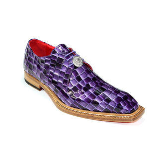 Emilio Franco Santo Men's Shoes Purple Multi Patent Leather Multi Croco Print Oxford (EFC1103)-AmbrogioShoes