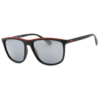 Emporio Armani EA4109 Sunglasses Matte Black / Light Grey Mirrored Black-AmbrogioShoes