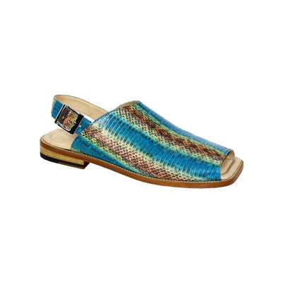Fennix FX126 Men's Shoes Turquoise Snake Exotic Sandals (FX1086)-AmbrogioShoes