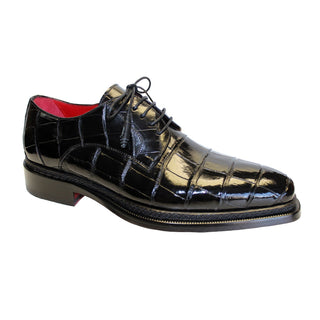 Fennix Gabriel Men's Shoes Black Alligator Exotic Oxfords (FX1020)-AmbrogioShoes