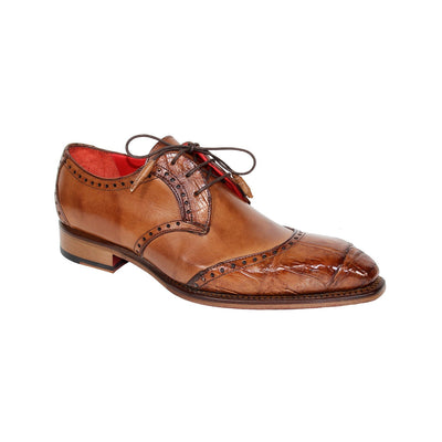 Fennix Jax Men's Shoes Brandy Alligator/Calf Leather Exotic Oxfords (FX1090)-AmbrogioShoes