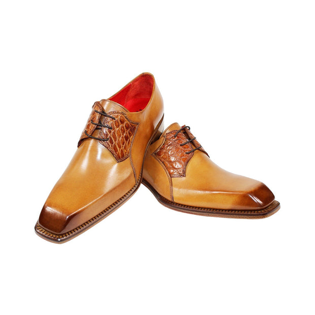 Fennix Tristan Men's Shoes Cognac Calf/Alligator Exotic Oxfords (FX1104)-AmbrogioShoes