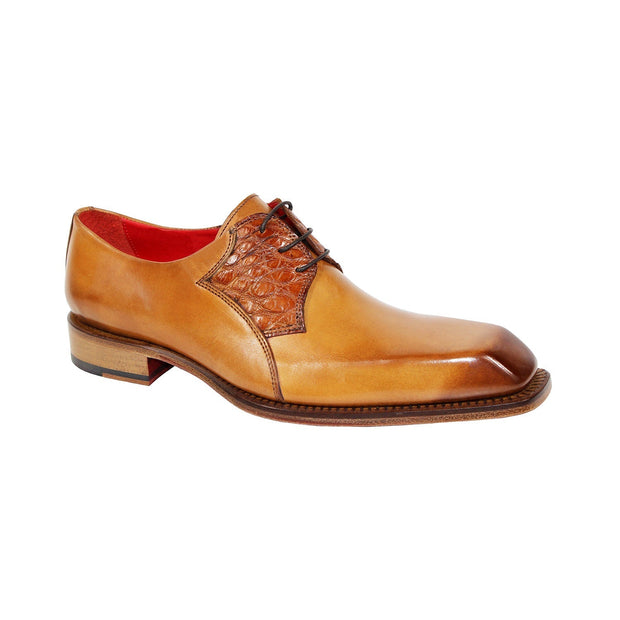Fennix Tristan Men's Shoes Cognac Calf/Alligator Exotic Oxfords (FX1104)-AmbrogioShoes