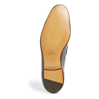 Gucci Jordaan Navy Leather Loafers Men's Designer Shoes Bit 406994 (GGM1714)-AmbrogioShoes