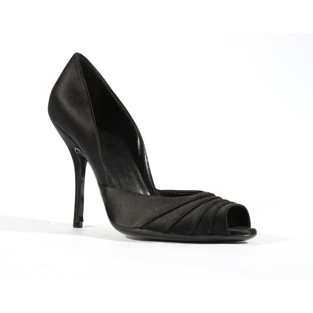 Gucci Women's Designer Shoes Classic Dressy Black Satin Pumps (GGW1563)-AmbrogioShoes