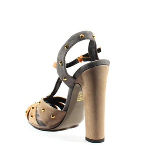 Gucci Women's Shoes Suede High-Heel Beige / Grey Sandals (KGGW3200)-AmbrogioShoes