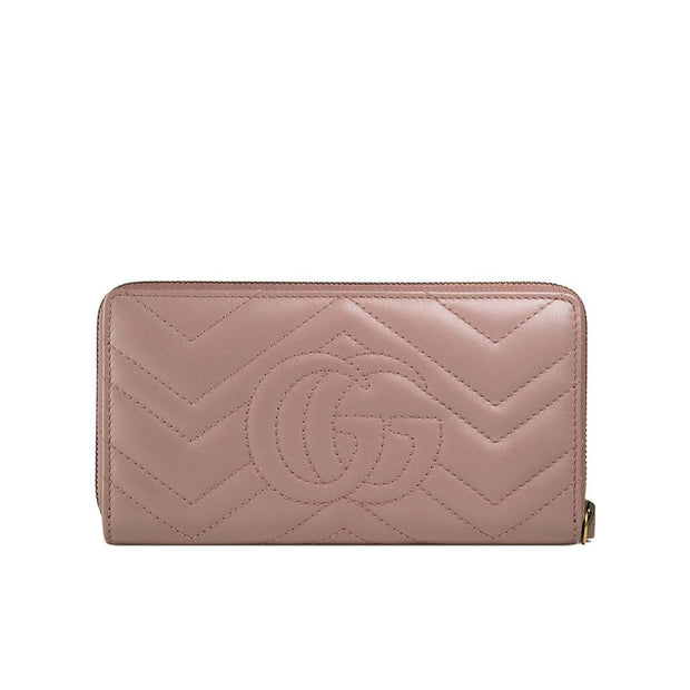 Gucci Marmort Women's Pink Calf-Skin Leather Quilted Wallet 443123DTD1T (GGWW3601)-AmbrogioShoes