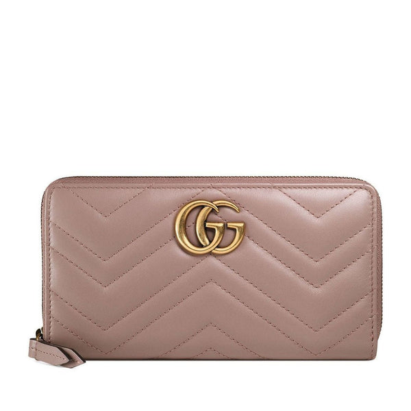 GG Marmont Leather Wallet in Pink - Gucci