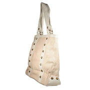 Dellamoda Handbag Colby Tote White Canvas Designer Bag (DM62)-AmbrogioShoes