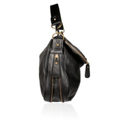 Dellamoda Handbag Lamb Leather Sasha Shoulder BlackXL ts10-15 (DM01)-AmbrogioShoes