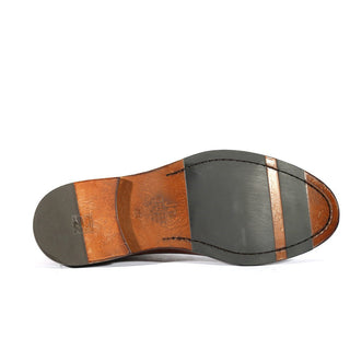 Jo Ghost 2833 Men's Shoes Brown Crust Crocodile Print / Buffalo Leather Boots (JG5304)-AmbrogioShoes