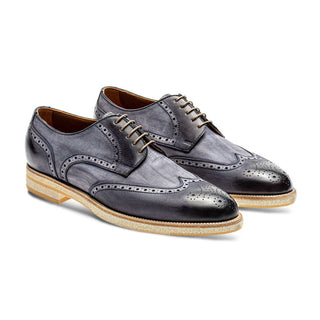 Jose Real Berlia B352 Men's Shoes Antracite Gray Nubuck Leather Sport Derby Oxfords (RE2227)-AmbrogioShoes