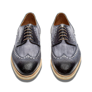 Jose Real Berlia B352 Men's Shoes Antracite Gray Nubuck Leather Sport Derby Oxfords (RE2227)-AmbrogioShoes