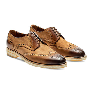 Jose Real Berlia B352 Men's Shoes Cuoio Brown Nubuck Leather Sport Derby Oxfords (RE2228)-AmbrogioShoes