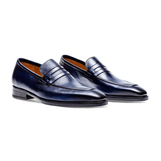 Jose Real Mastrich B347 Men's Shoes Navy Calf-Skin Leather Slip-On Penny Loafers (RE2213)-AmbrogioShoes