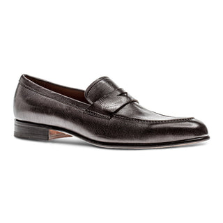 Jose Real Teatriz M208-C Men's Shoes Dark Gray Calf-Skin Leather Penny Loafers (RE2214)-AmbrogioShoes