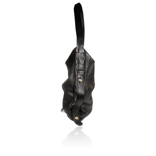 Dellamoda Lamb Leather Handbag Black Piper Hobo TS10-09 (DM30)-AmbrogioShoes