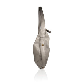 Dellamoda Lamb Leather Handbag Gray Piper Hobo TS10-09 (DM32)-AmbrogioShoes