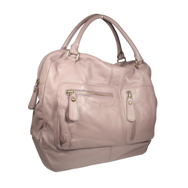 Dellamoda Lamb Leather Handbag Rose Maddox XL TS10-08 (DM46)-AmbrogioShoes