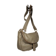 Dellamoda Lamb Leather Handbag Sasha Messenger / Sling Khaki Designer Bag TS10-13 (DM08)-AmbrogioShoes