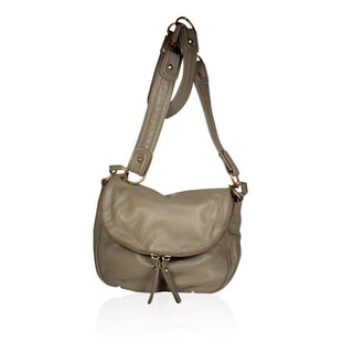 Dellamoda Lamb Leather Handbag Sasha Messenger / Sling Khaki Designer Bag TS10-13 (DM08)-AmbrogioShoes