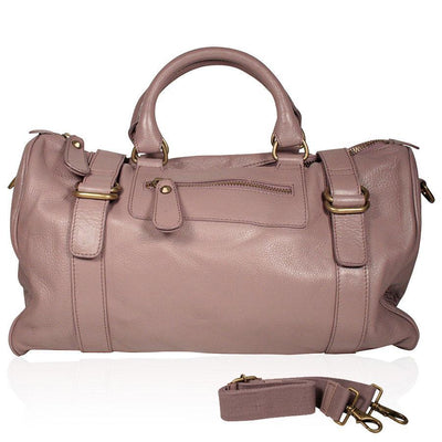 Dellamoda Lamb Leather Handbag TY Satchel Pink ts10-19 (DM17)-AmbrogioShoes