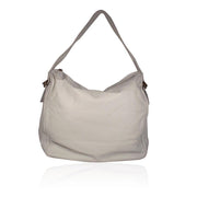 Dellamoda Lambw White Leather Handbag TY Hobo TS10-16 (DM27)-AmbrogioShoes