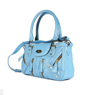 Lowe Valentini Blue Deer-Skin Leather Handbag (LV2520)-AmbrogioShoes
