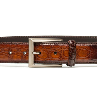 Magnanni 1107 Men's Cognac Exotic Crocodile Belt (MAGB1041)-AmbrogioShoes