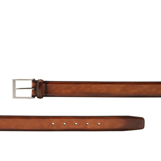 Magnanni 1177 Viento Men's Cognac Patina Calf-Skin Leather Belt (MAGB1002)-AmbrogioShoes