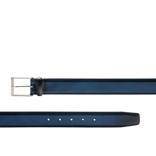 Magnanni 1177 Viento Men's Wind Royal Blue Patina Calf-Skin Leather Belt (MAGB1007)-AmbrogioShoes