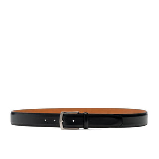 Magnanni 1252 Tanner Men's Tanning Black Calf-Skin Leather Belt (MAGB1039)-AmbrogioShoes