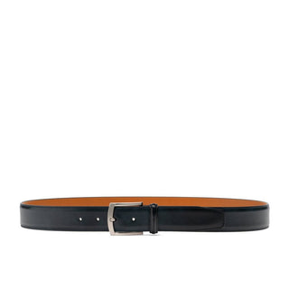 Magnanni 1252 Tanner Men's Tanning Navy Calf-Skin Leather Belt (MAGB1035)-AmbrogioShoes