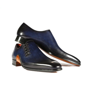 Magnanni 15024 Abrahan Men's Shoes Wind Navy Calf-Skin Leather Whole-Cut Oxfords (MAG1001)-AmbrogioShoes