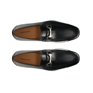 Magnanni Rafa II Men's Shoes Buterblade Black Calf-Skin Horsebit Loafers (MAG1076)-AmbrogioShoes