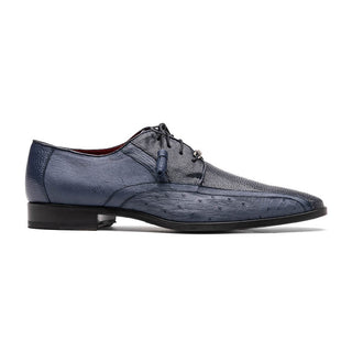 Marco Di Milano Lucca Men's Shoes Navy Exotic Stingray / Ostrich Dress Derby's Oxfords (MDM1105)-AmbrogioShoes