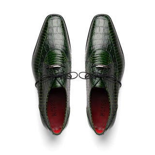 Marco Di Milano Moncalieri Green Genuine Alligator / Cobra Skin Dress Derby OXfords (MDM1101)-AmbrogioShoes