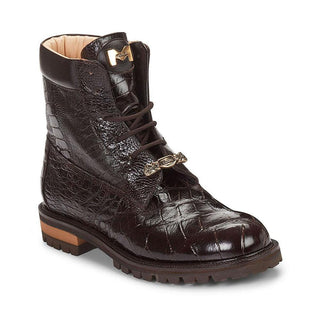 Mauri Men's Commando Body Alligator Ostrich Leg Sport Rust Brown Boots 4637 (MA4107)(Special Order)-AmbrogioShoes