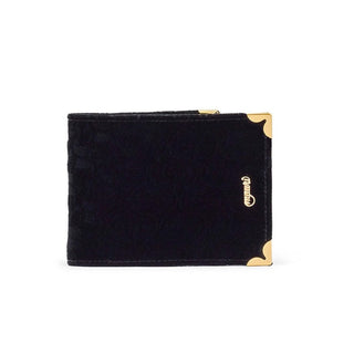 Mauri W2 Men's Black Velvet Embossed Wallet (MAWS1005)-AmbrogioShoes