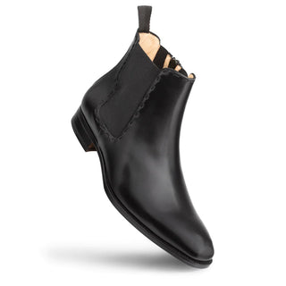 Mezlan E20484 Men's Shoes Black Calf-Skin Leather Chelsea Boots (MZ3547)-AmbrogioShoes