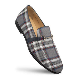 Mezlan Knighton 9620 Men's Shoes Gray Fabric Horsebit Mocassin Loafers (MZ3296)-AmbrogioShoes