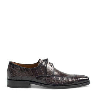 Mezlan Men's Shoes Gray Exotic Caiman Crocodile Dress Oxfords 4635-F (MZ3212)-AmbrogioShoes