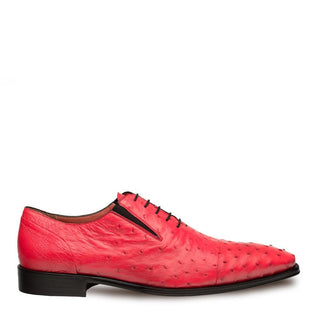 Mezlan Men's Shoes Red Exotic Ostrich Cap-Toe Oxfords 4651-S (MZ3207)-AmbrogioShoes