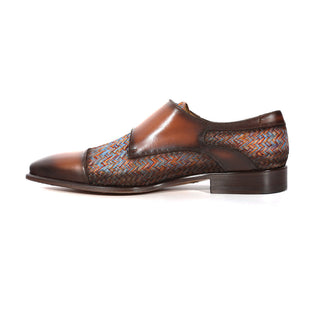 Mezlan Palomar 20688 Men's Shoes Multi-Color Fabric / Calf-Skin Leather Dress/ Formal Monk-Straps Loafers (MZS3622)-AmbrogioShoes