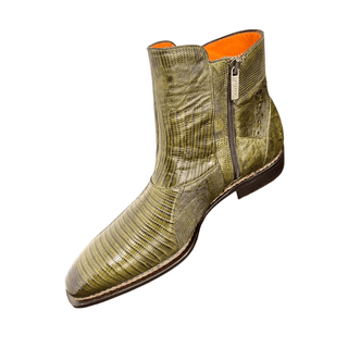 Mezlan Peninsula 4963-L Men's Shoes Olive Exotic Lizard-Skin Ankle Boots (MZS3687)-AmbrogioShoes