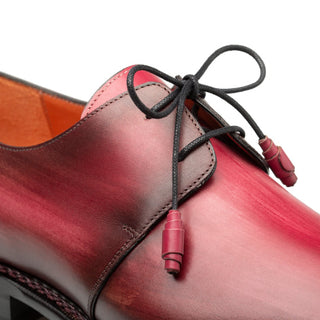 Mezlan Principe 20842 Men's Shoes Burgundy & Rust Patina Leather Derby Oxfords (MZ3684)-AmbrogioShoes