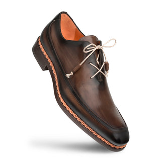 Mezlan S20419 Men's Shoes Mocha Patina Calf-Skin Leather Contrast Welt Oxfords MZ3515)-AmbrogioShoes