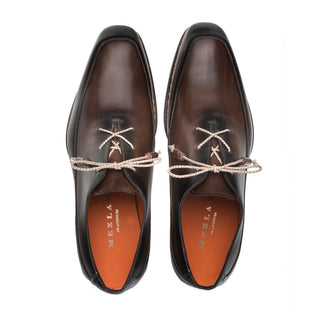 Mezlan S20419 Men's Shoes Mocha Patina Calf-Skin Leather Contrast Welt Oxfords MZ3515)-AmbrogioShoes