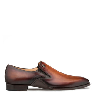 Mezlan 20523 Men's Shoes Cognac & Rust Calf-Skin Leather Gored Slip On Loafers (MZ3503)-AmbrogioShoes